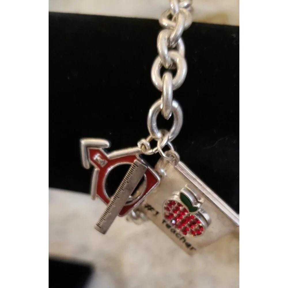 Whimsy, Classy Back to School Metal Charm #1 Teacher + 